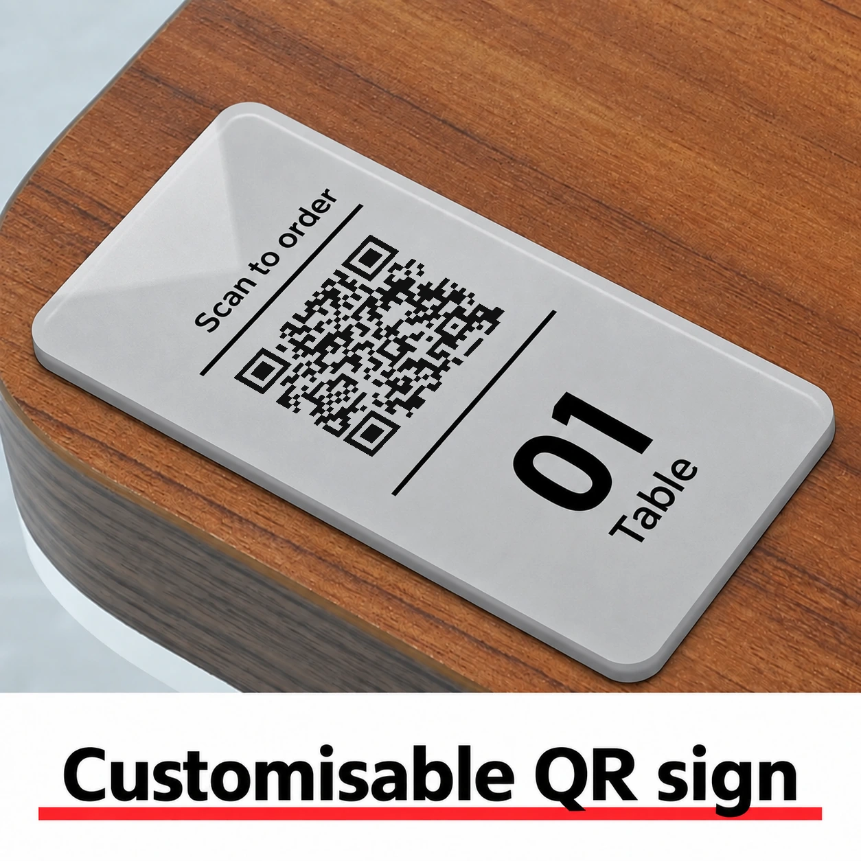 Custom acrylic portrait adhesive QR sign