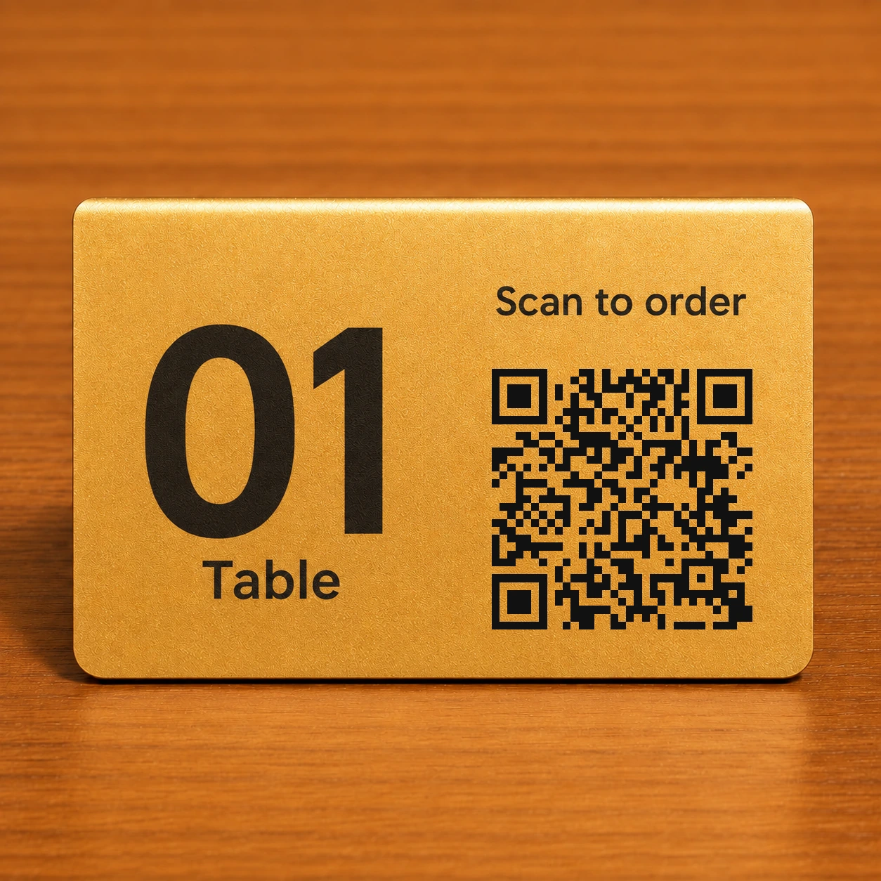 Placa de mesa acrílica personalizada con QR